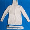 Женский свитер белый c поясом, толстый, вязаный узором Одесса