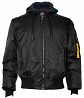 Бомбер Top Gun MA-1 Nylon Bomber jacket with hoodie (чорний) Львов