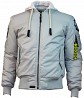 Бомбер Top Gun MA-1 Nylon Bomber jacket with hoodie (сірий) Киев