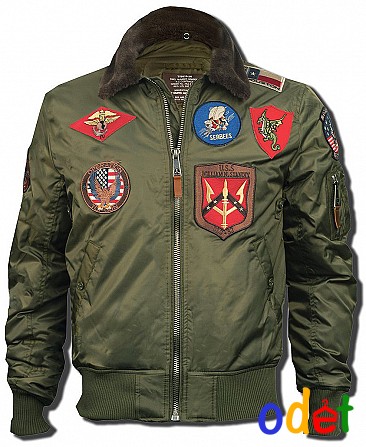 Бомбер Top Gun Official B-15 Flight Bomber Jacket with Patches (оливковий) Белая Церковь - изображение 1