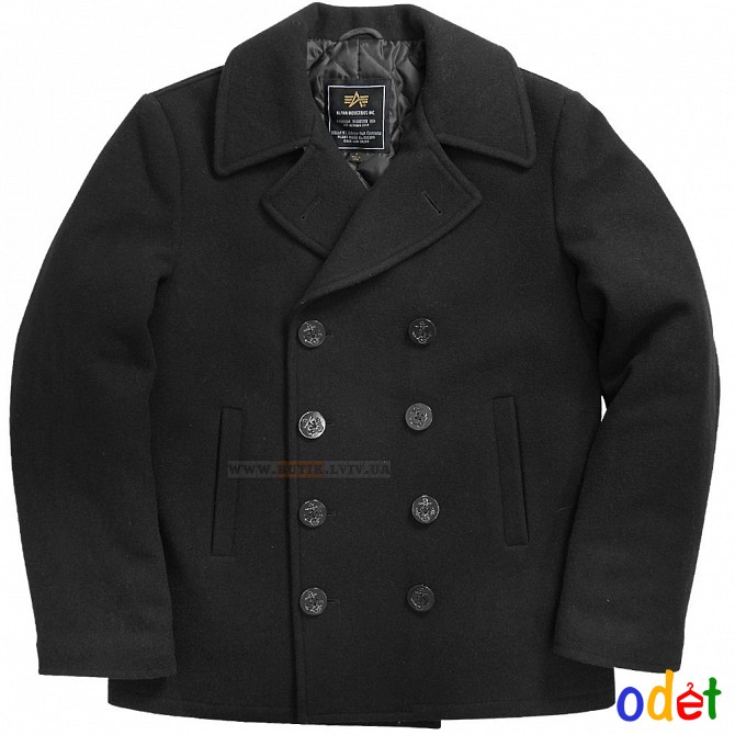 Пальто бушлат Navy Pea Coat Alpha Industries (чорне) Ровно - изображение 1