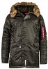 Куртка аляска Slim Fit N-3B Parka Alpha Industries (темно-сіра) Ровно