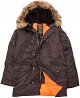Куртка аляска Slim Fit N-3B Parka (темно-коричнева) Луцк