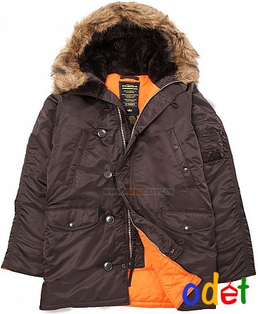 Куртка аляска Slim Fit N-3B Parka (темно-коричнева) Луцк - изображение 1