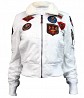 Жіночий бомбер Miss Top Gun B-15 flight jacket with patches (білий) Львов