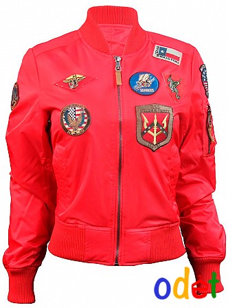Жіночий бомбер Miss Top Gun MA-1 jacket with patches (червоний) Луцк - изображение 1