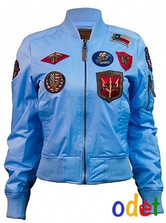Жіночий бомбер Miss Top Gun MA-1 jacket with patches (блакитний) Белая Церковь - изображение 1