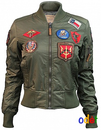 Жіночий бомбер Miss Top Gun MA-1 jacket with patches (оливковий) Львов - изображение 1