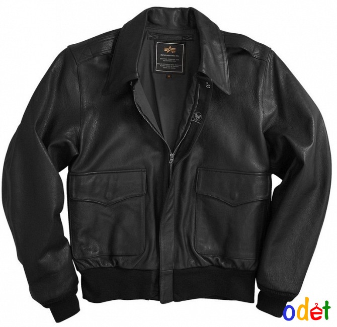 Шкіряна льотна куртка A-2 Goatskin Leather Jacket Alpha Industries (чорна) Ивано-Франковск - изображение 1
