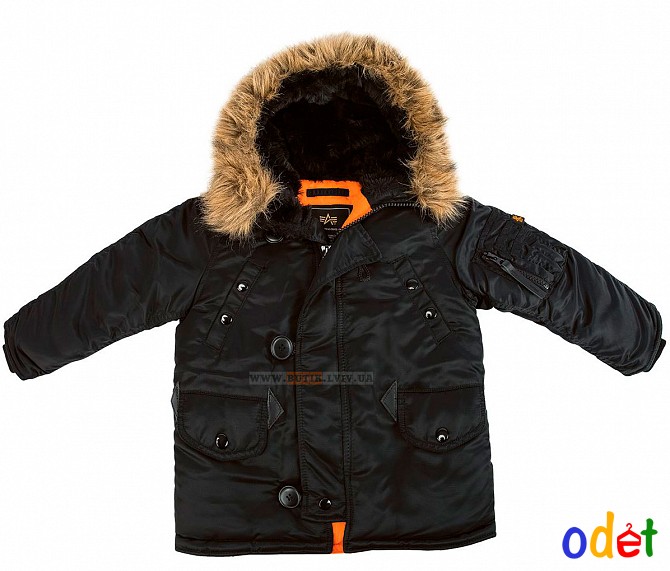 Дитяча куртка аляска Youth N-3B Parka (чорна) Кропивницкий - изображение 1