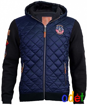 Куртка-реглан Top Gun Quilted Fleece Hoodie with Patches (синя) Полтава - изображение 1
