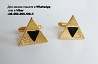 Треугольные запонки золотые с черным треугольником трикутні запонки Киев