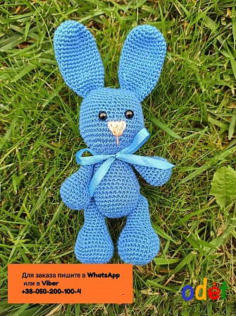 Амигуруми зайка заяц вязаная игрушка 19 см. ручная работа hand made для малыша зайчик Киев - изображение 1