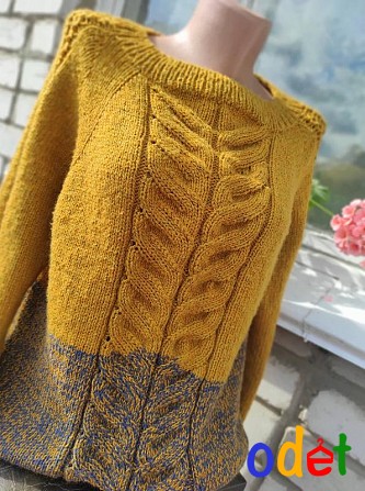 Объемный женский свитер горчичного цвета Кременчуг - изображение 1