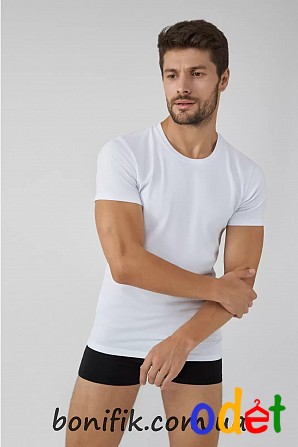 Чоловіча біла футболка з колекції "Basic" (арт. MBSK 500/01/01) Кривой Рог - изображение 1