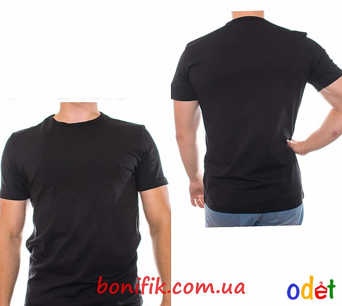 Чоловіча чорна футболка з бавовни "Bono" (арт. Ф 950101) Кривой Рог - изображение 1